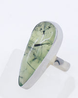 Prehnite with Epidote Sterling Silver Ring – Size 9 | The Inner Sanctuary