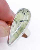 Prehnite with Epidote Sterling Silver Ring – Size 9 | The Inner Sanctuary