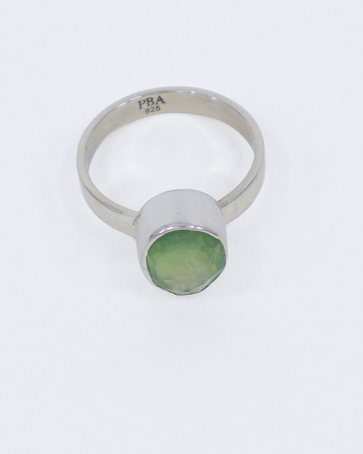 Prehnite Sterling Silver Ring – Size 7 | Heart of Peace