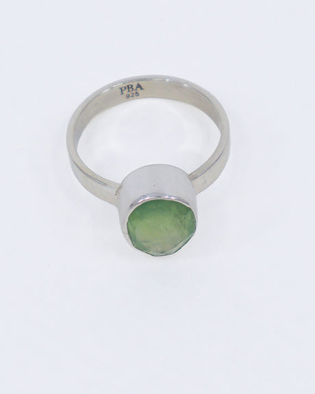Prehnite Sterling Silver Ring – Size 7 | Heart of Peace