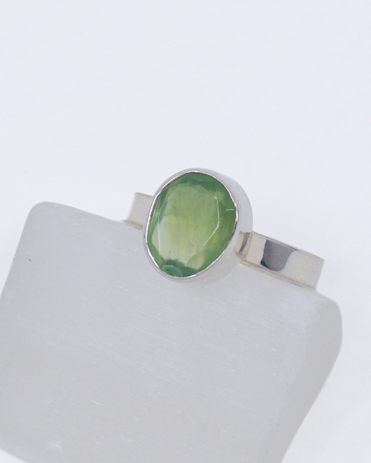 Prehnite Sterling Silver Ring – Size 7 | Heart of Peace
