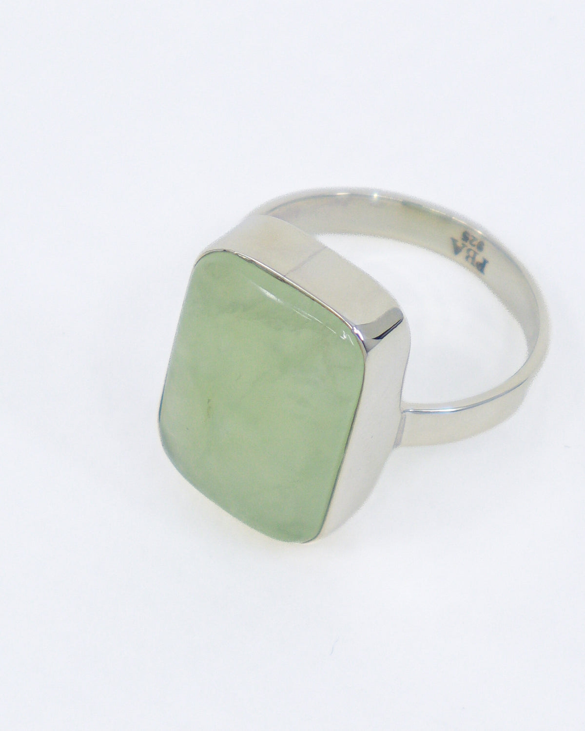 Prehnite Sterling Silver Ring – Size 9 | Gentle Heart