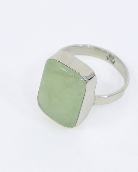 Prehnite Sterling Silver Ring – Size 9 | Gentle Heart