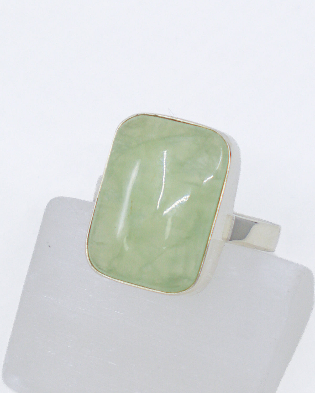 Prehnite Sterling Silver Ring – Size 9 | Gentle Heart