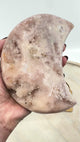 Pink Amethyst Moon Carving 1.102kg (20.5cm with stand) – Stone of Peace, Love & Divine Feminine Energy
