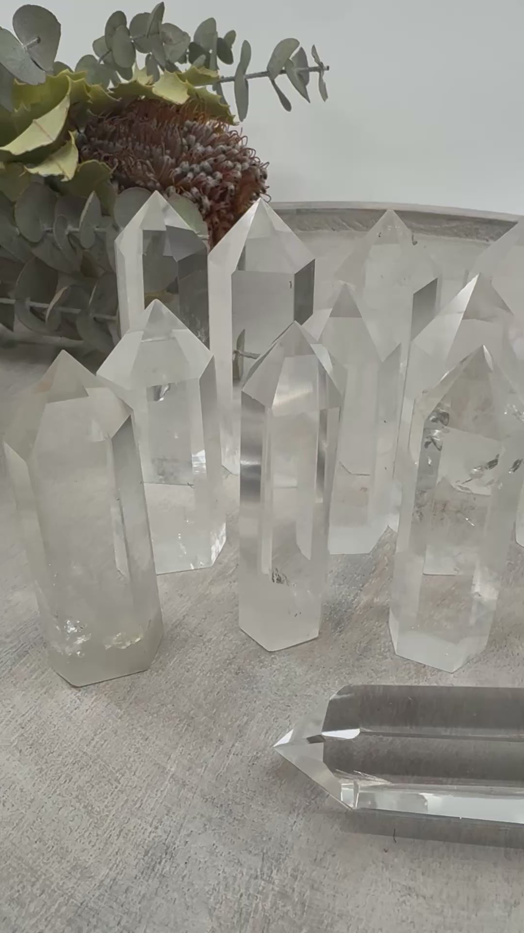 Clear Quartz 6-Sided Point Collection – 7–7.5 cm × 2.5–3 cm (Intuitively Selected)