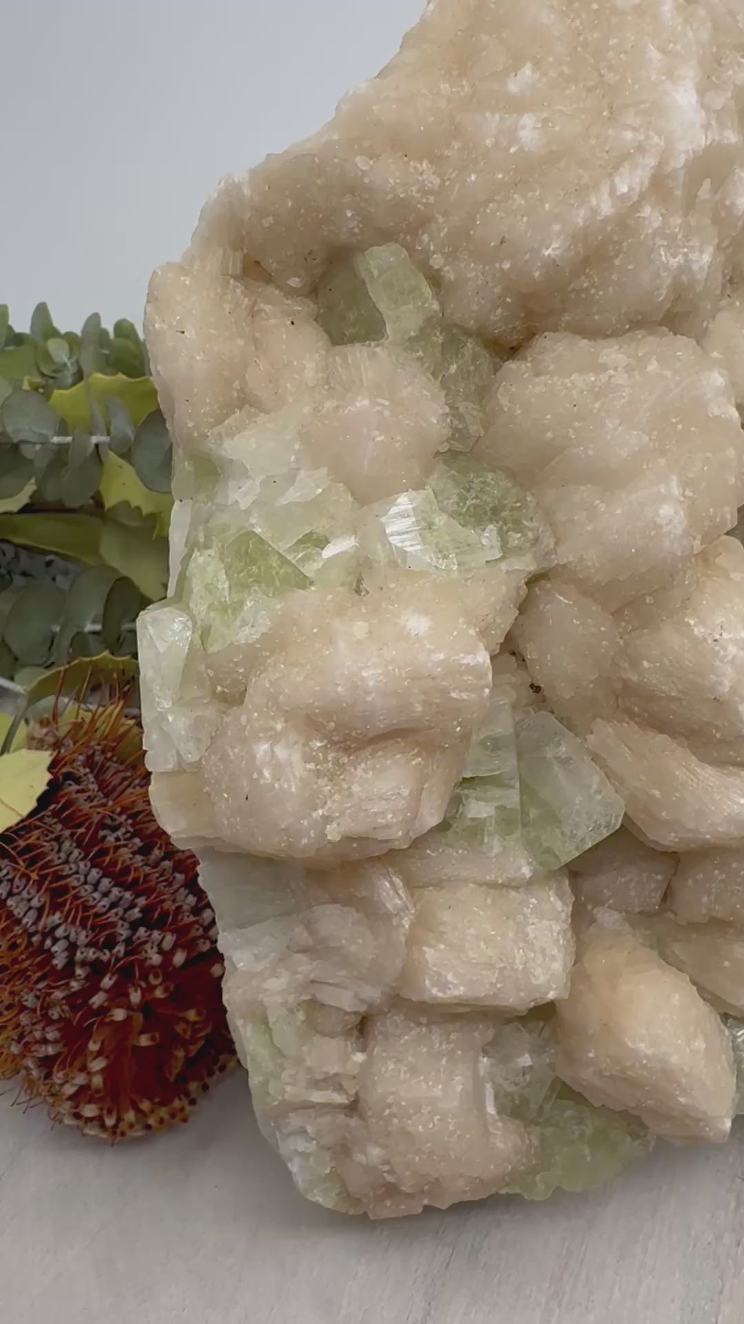 Large Apophyllite Cluster with Peach Stilbite – 5.222kg