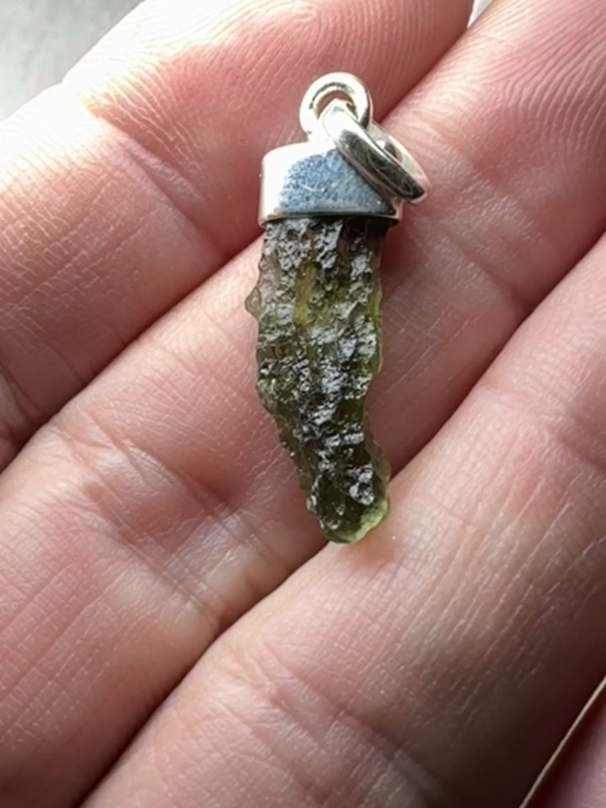 Moldavite Silver Pendant #8 1.60g- Transformation & Protection