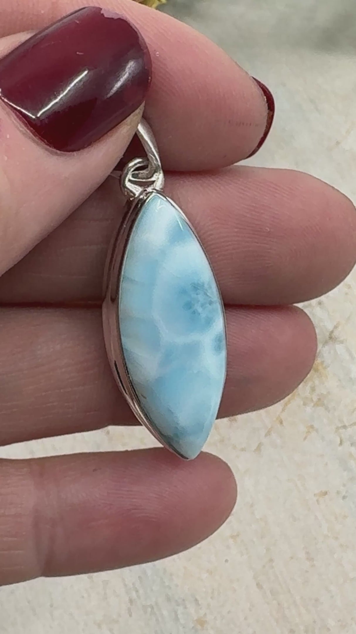 Larimar Pendant #1 – 6.52g – .925 Silver – Stone of Calm, Divine Feminine & Ocean Wisdom