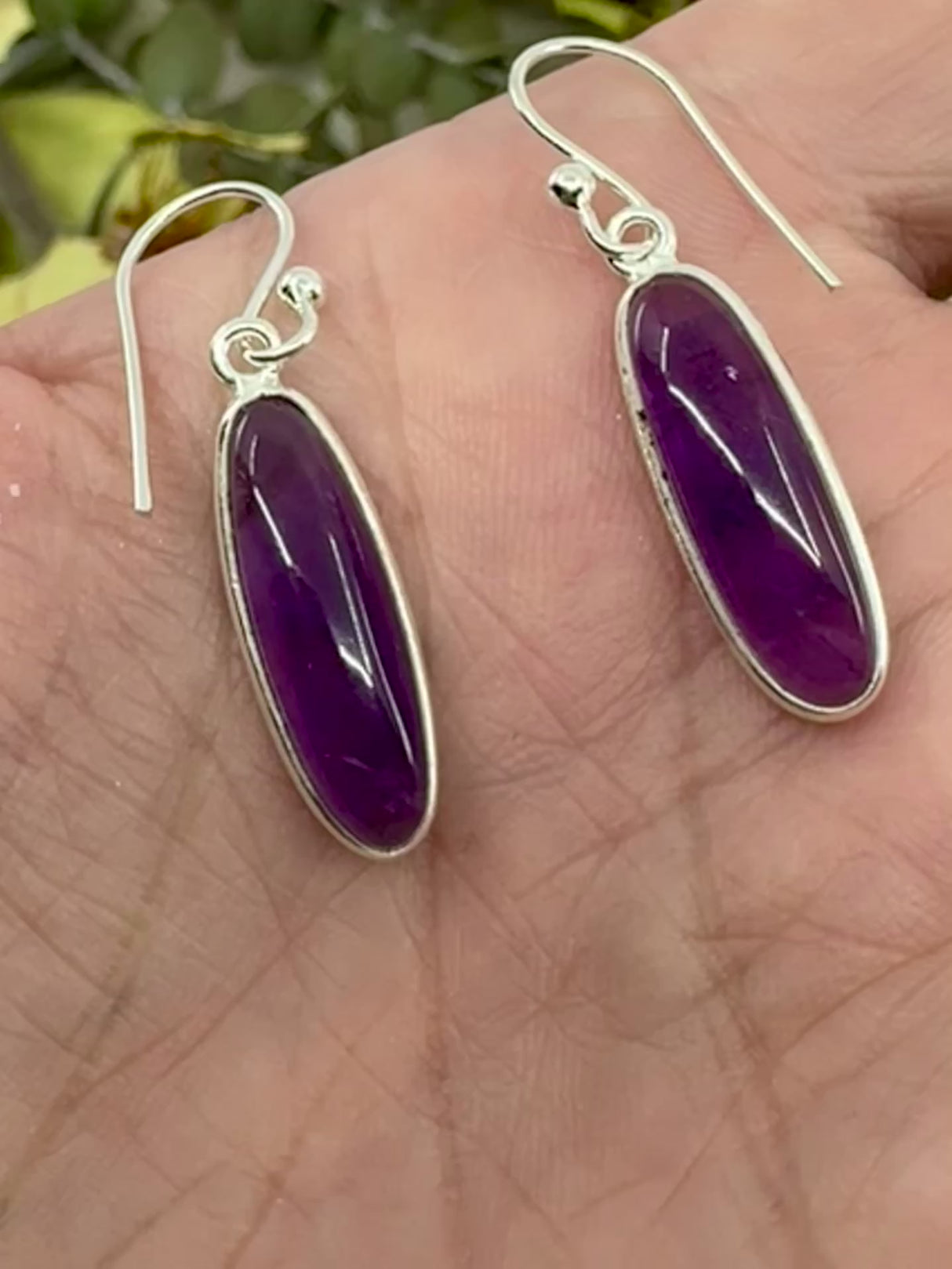 Sterling Silver Amethyst Drop Earrings