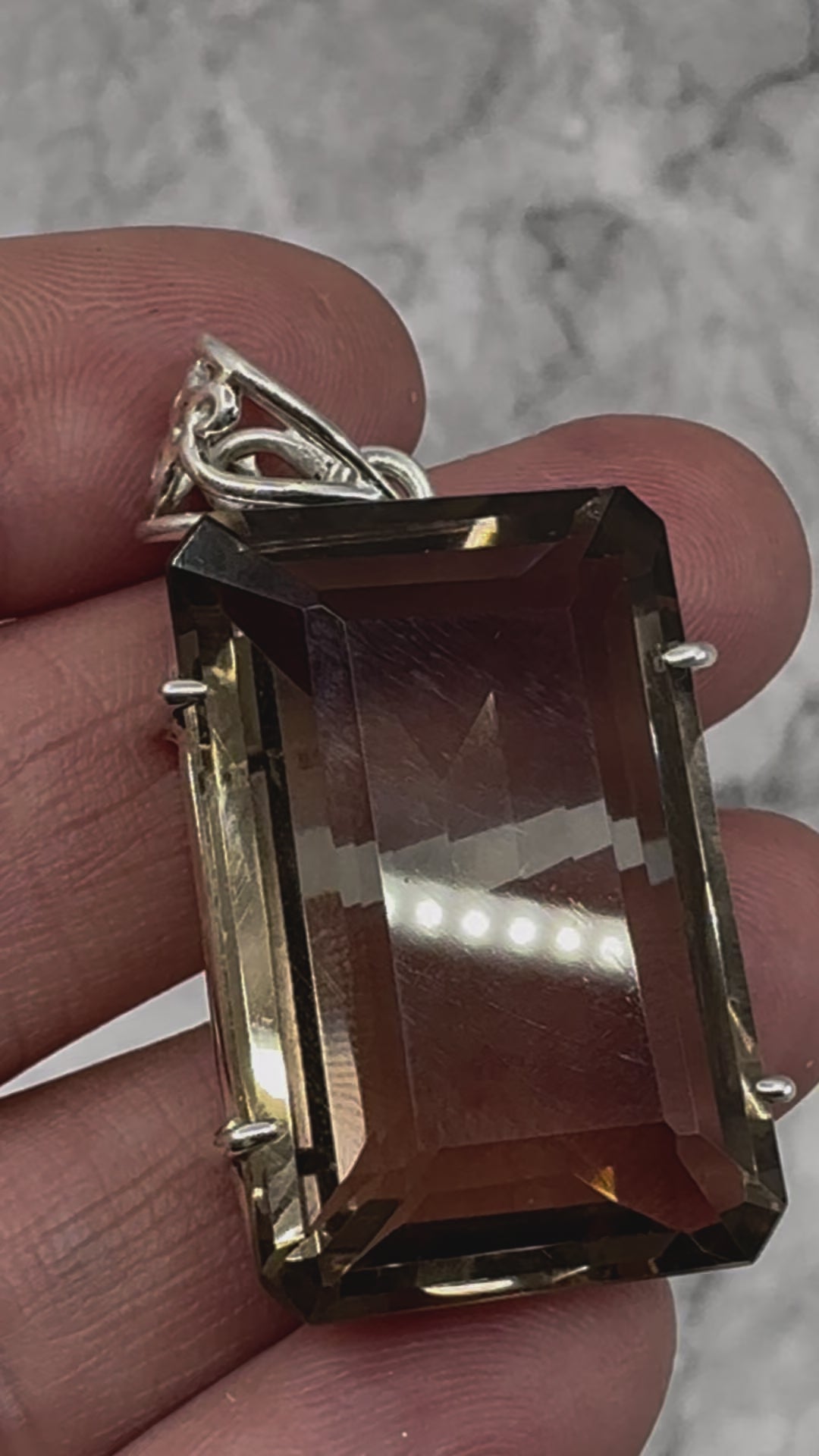 Smoky Quartz Large Silver Pendant - “My spirit is deeply grounded in the present moment”.