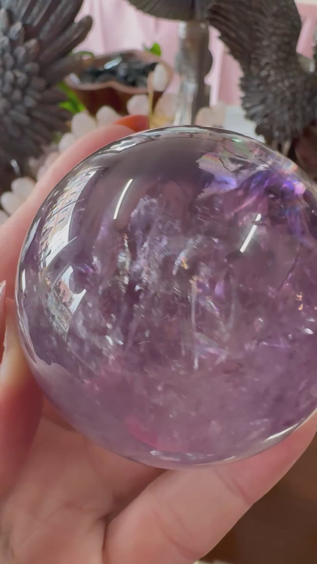 Amethyst Sphere 6cm – Calming Energy for Clarity, Focus & Inner Strength