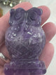 vide of Chevron Amethyst Owl Carving 5 cm × 3.5 cm – purple and white banded crystal owl symbolising peace, intuition and spiritual wisdom, Inspired By 3 Australia.