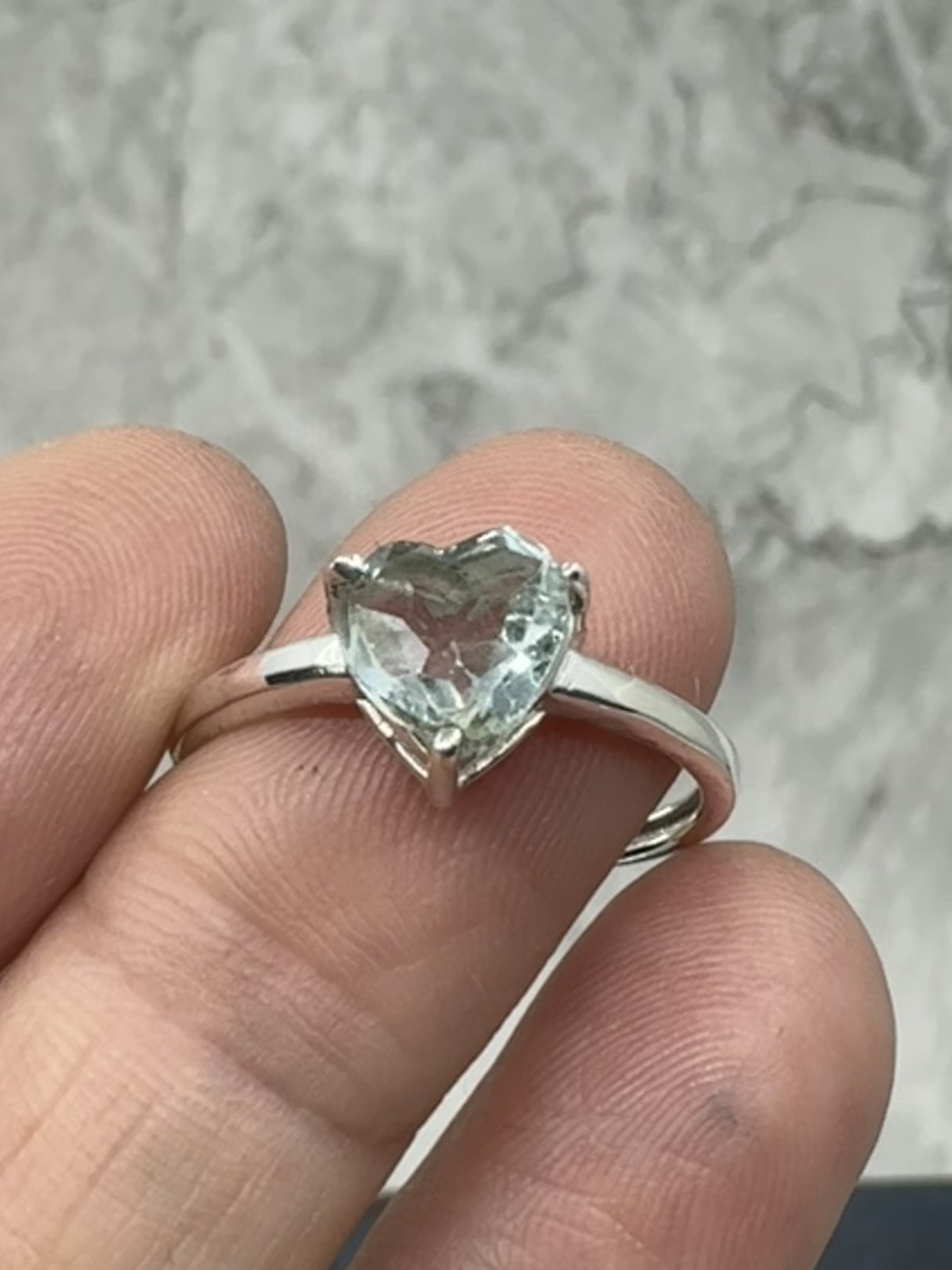 Blue Topaz Silver Ring Size 10 - "I communicate my thoughts with confidence and clarity."