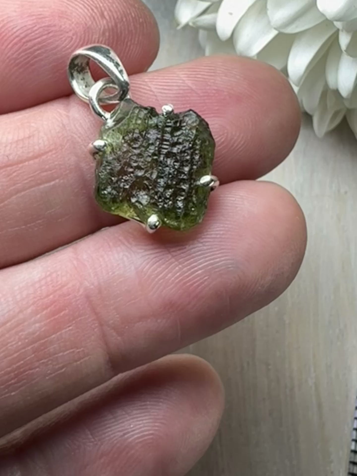Moldavite Silver Pendant #12 2.22g- Transformation & Protection
