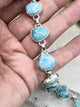 Chunky Larimar Bracelet – .925 Sterling Silver – Stone of Calm, Empowerment & Ocean Healing