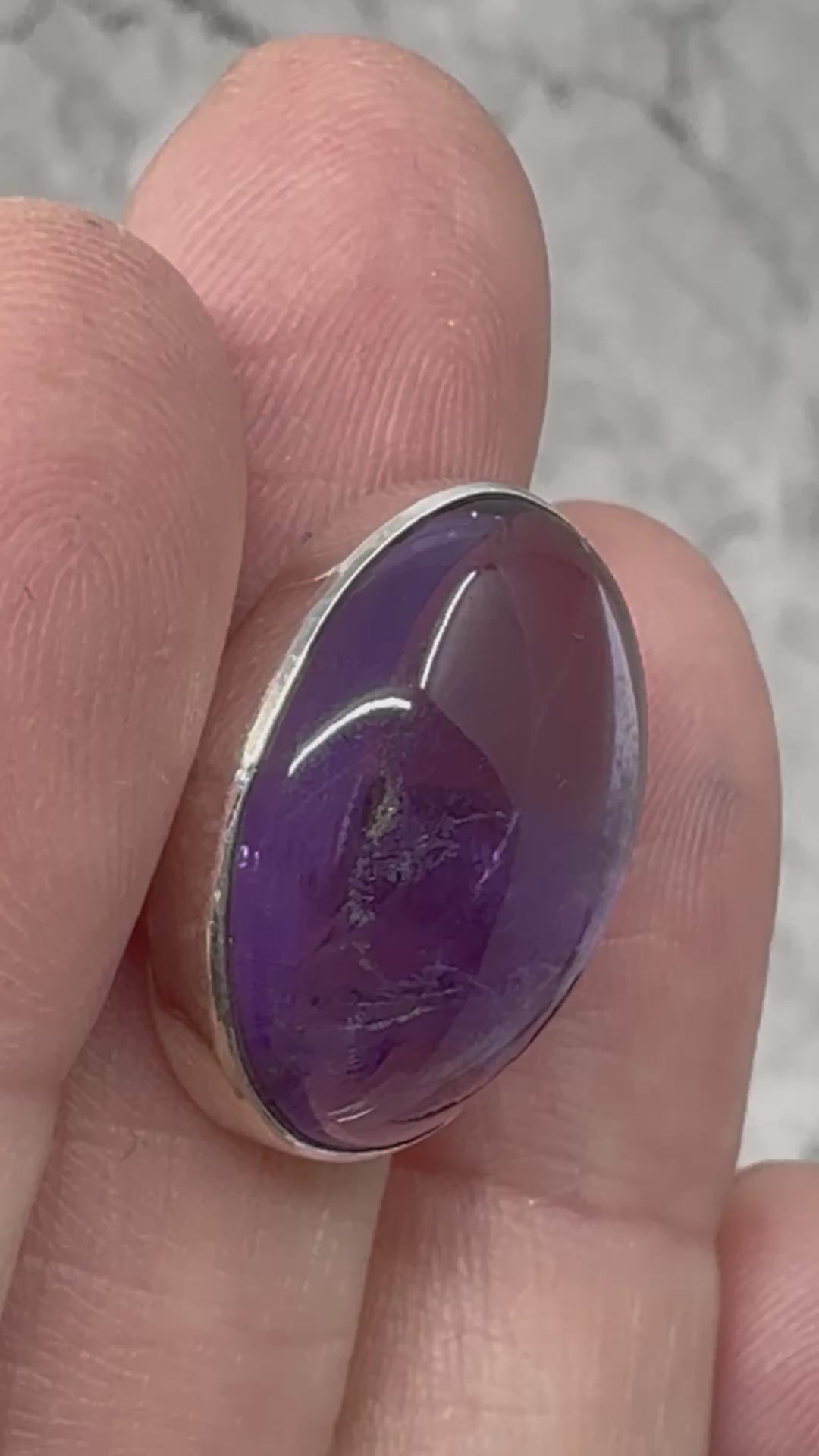 Amethyst Silver Ring Size 10 - "I am passionate and enthusiastic in all areas of my life."