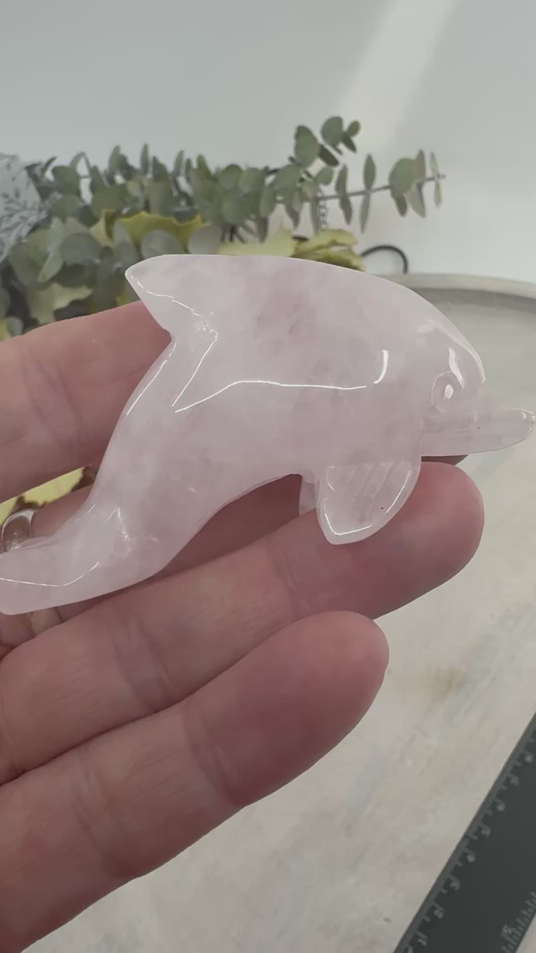 Rose Quartz Dolphin Carving – Crystal of Love & Peace