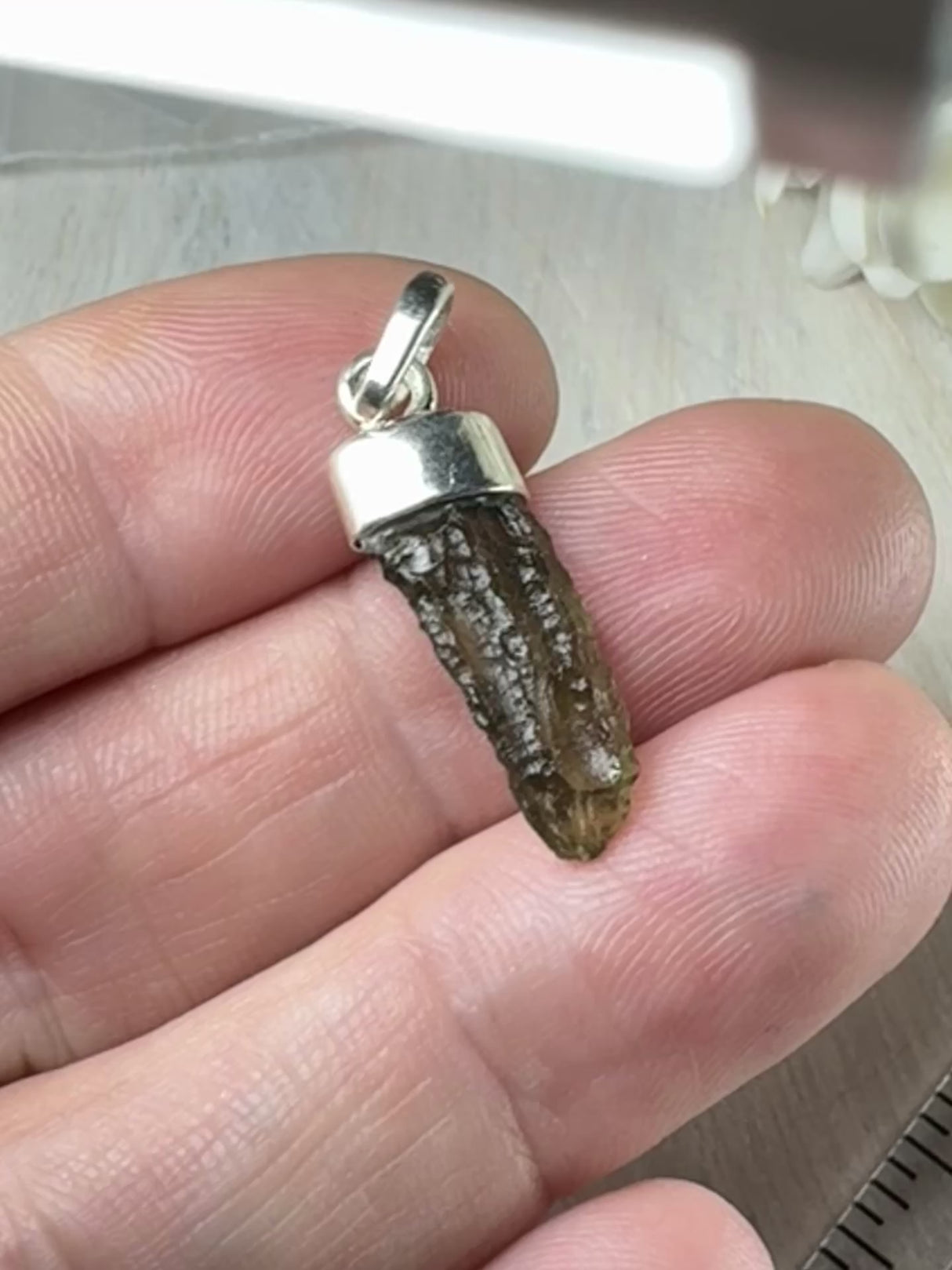 Moldavite Silver Pendant #2 1.52g- Transformation & Protection