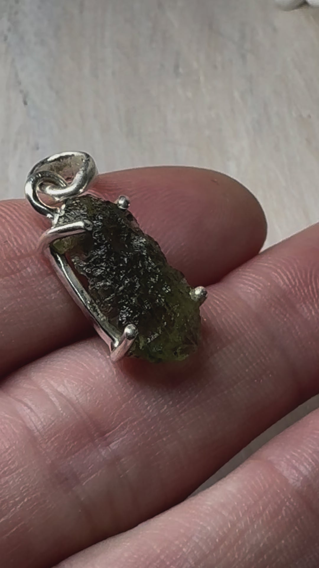 Moldavite Silver Pendant #1 – 2.28g | Transformation & Galactic Energy