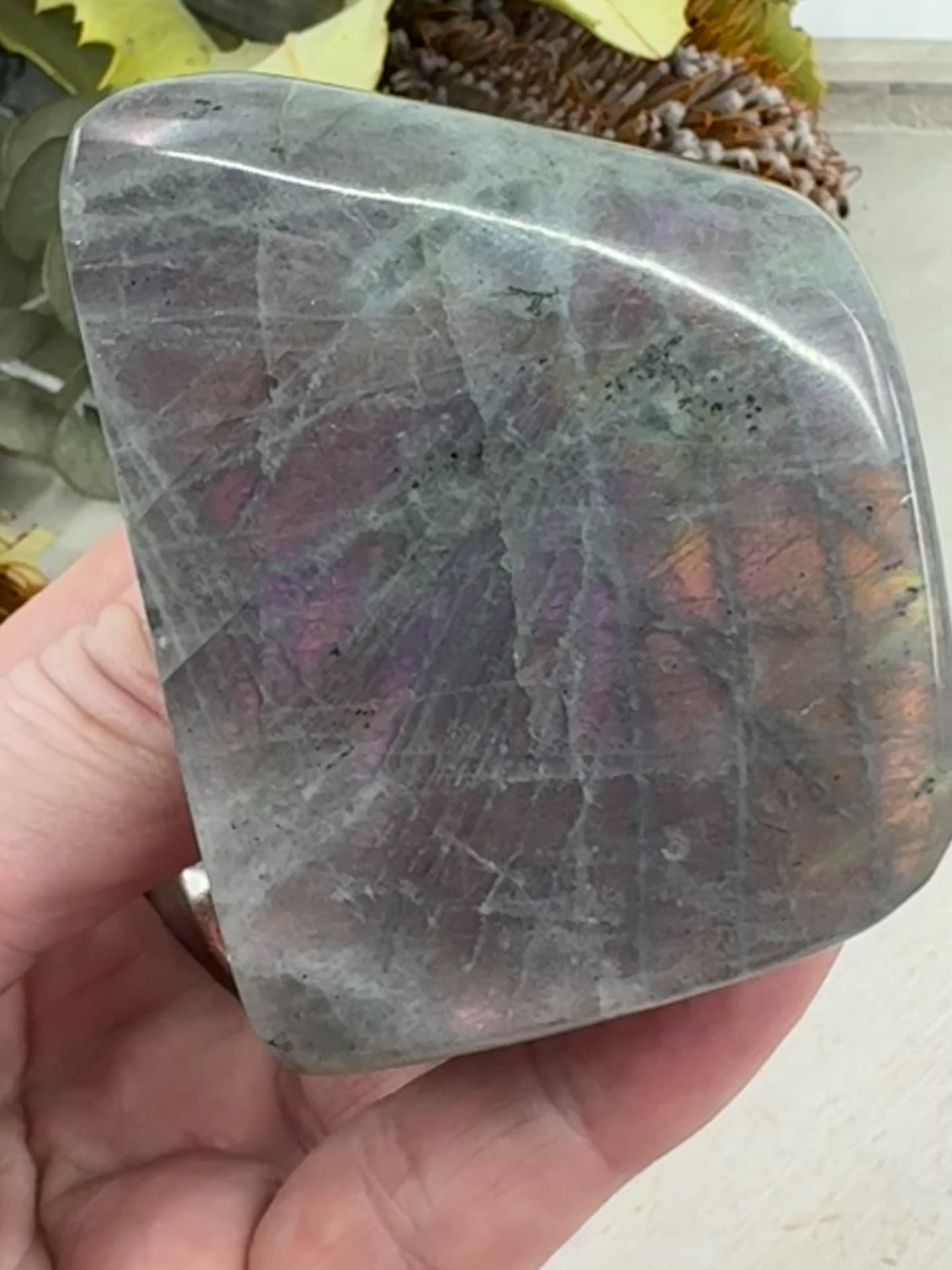 Cute Flashy Labradorite Freeform – 200g Crystal of Magic & Light