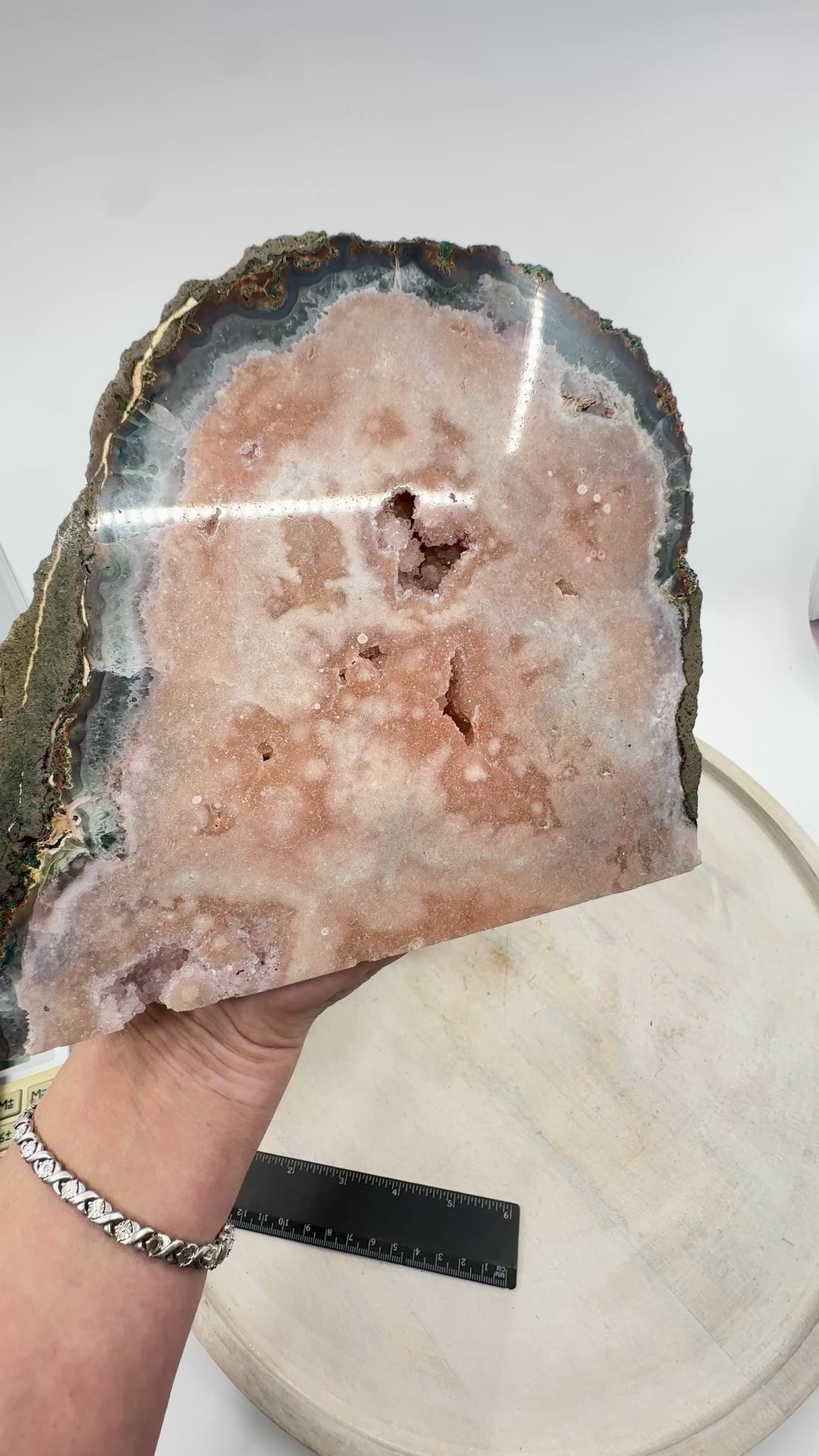 Pink Amethyst Slice 1.7kg (19x16cm) – Stone of Love, Calm & Divine Feminine Energy