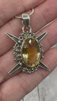 Citrine XL Silver Pendant & Silver Chain - Manifestation. Balance.
