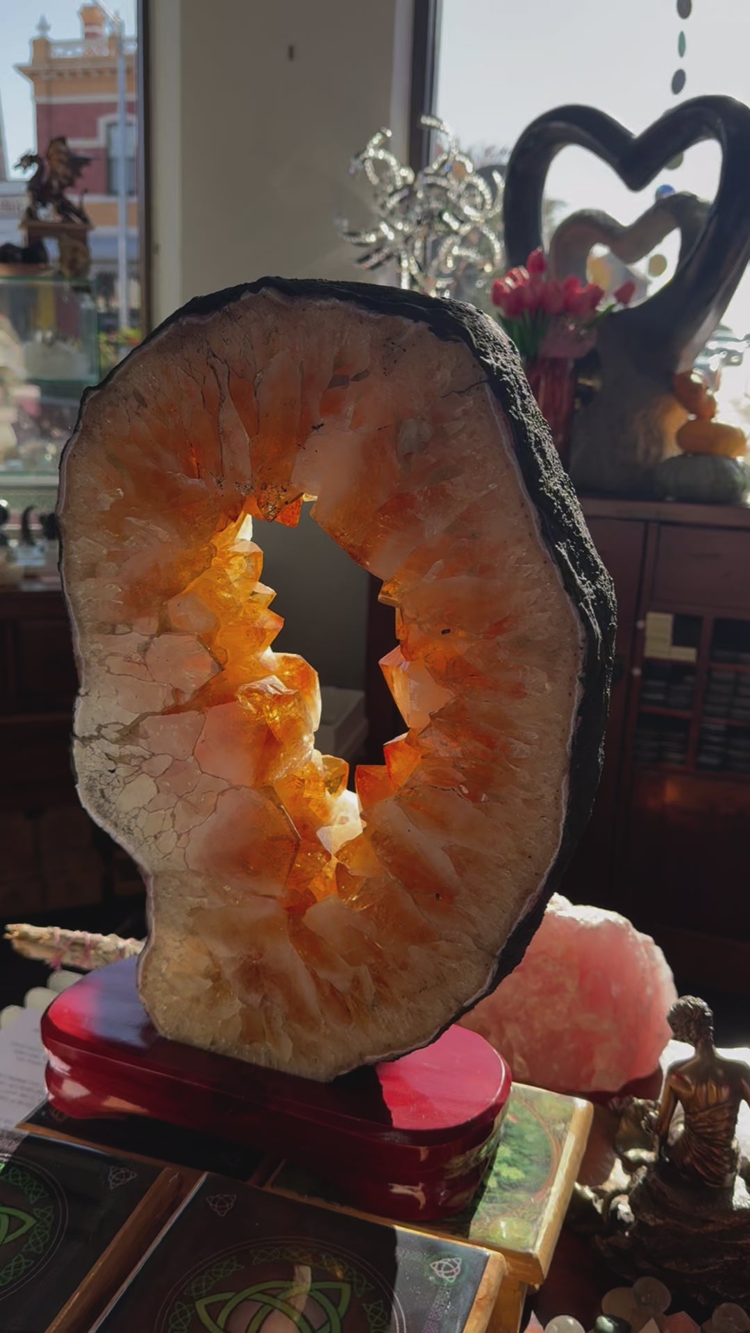 13kg Citrine Portal Ring Slice – Gateway to Abundance and Solar Power 🌞 One-of-a-kind Statement Piece