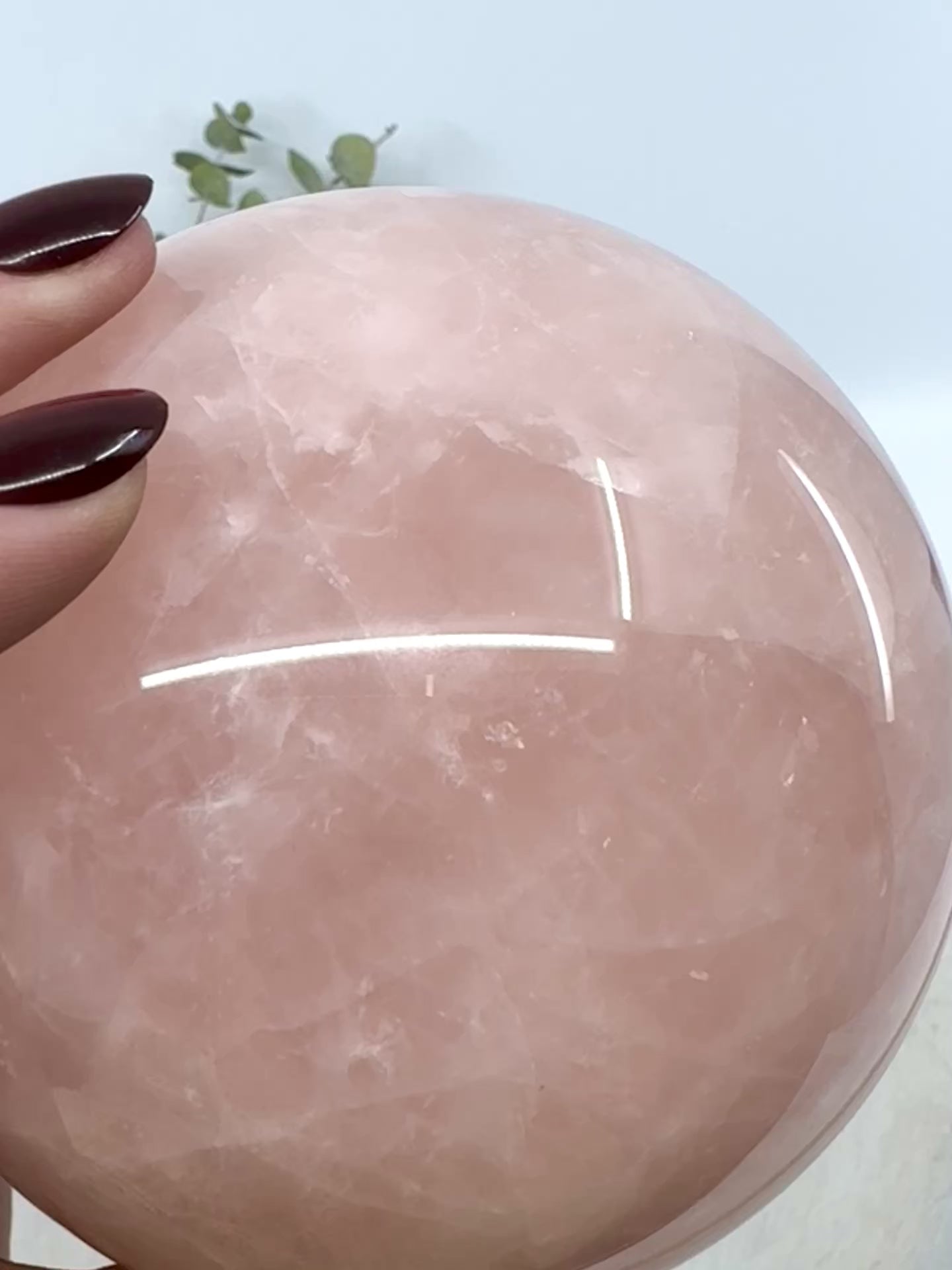 Rose Quartz sphere 1.815kg 11cm – gemmy pink crystal for love, peace and emotional healing –