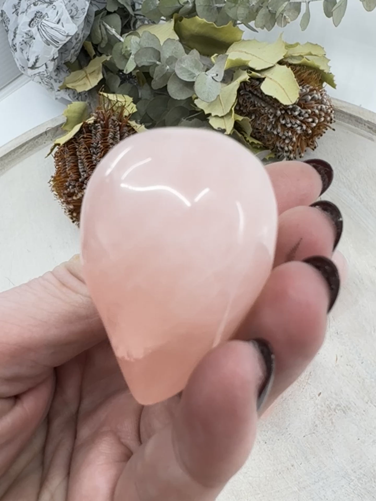 Rose Quartz Puffy Heart 120g (6x4.3cm) – Stone of Love, Compassion & Emotional Healing