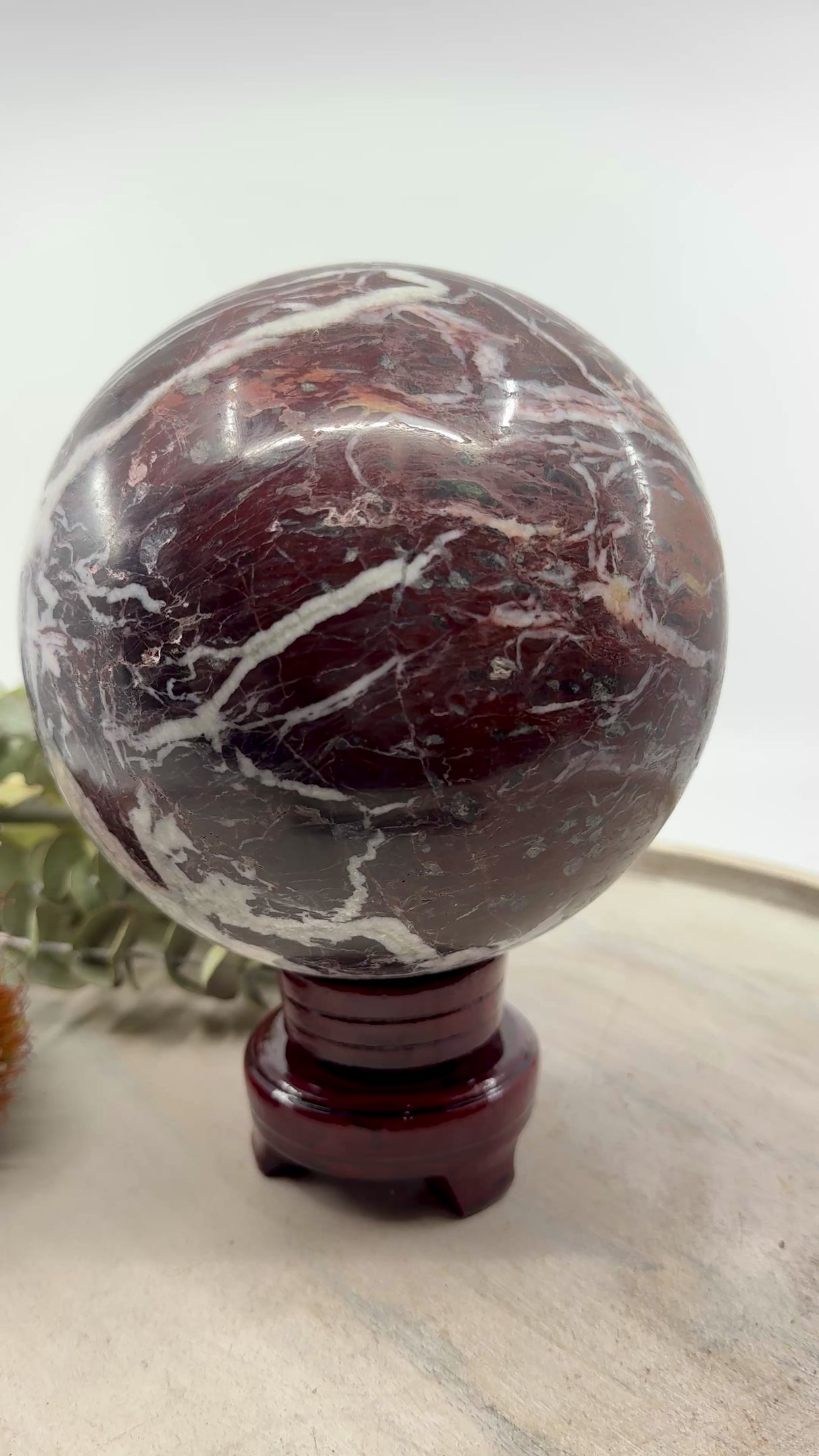 Red Onyx Sphere 4.599kg (14cm) – Stone of Strength, Courage & Vital Energy