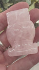 video of Rose Quartz Owl Carving 5 cm × 3.5 cm – soft pink crystal owl symbolising love, compassion and emotional healing, Inspired By 3 Australia.