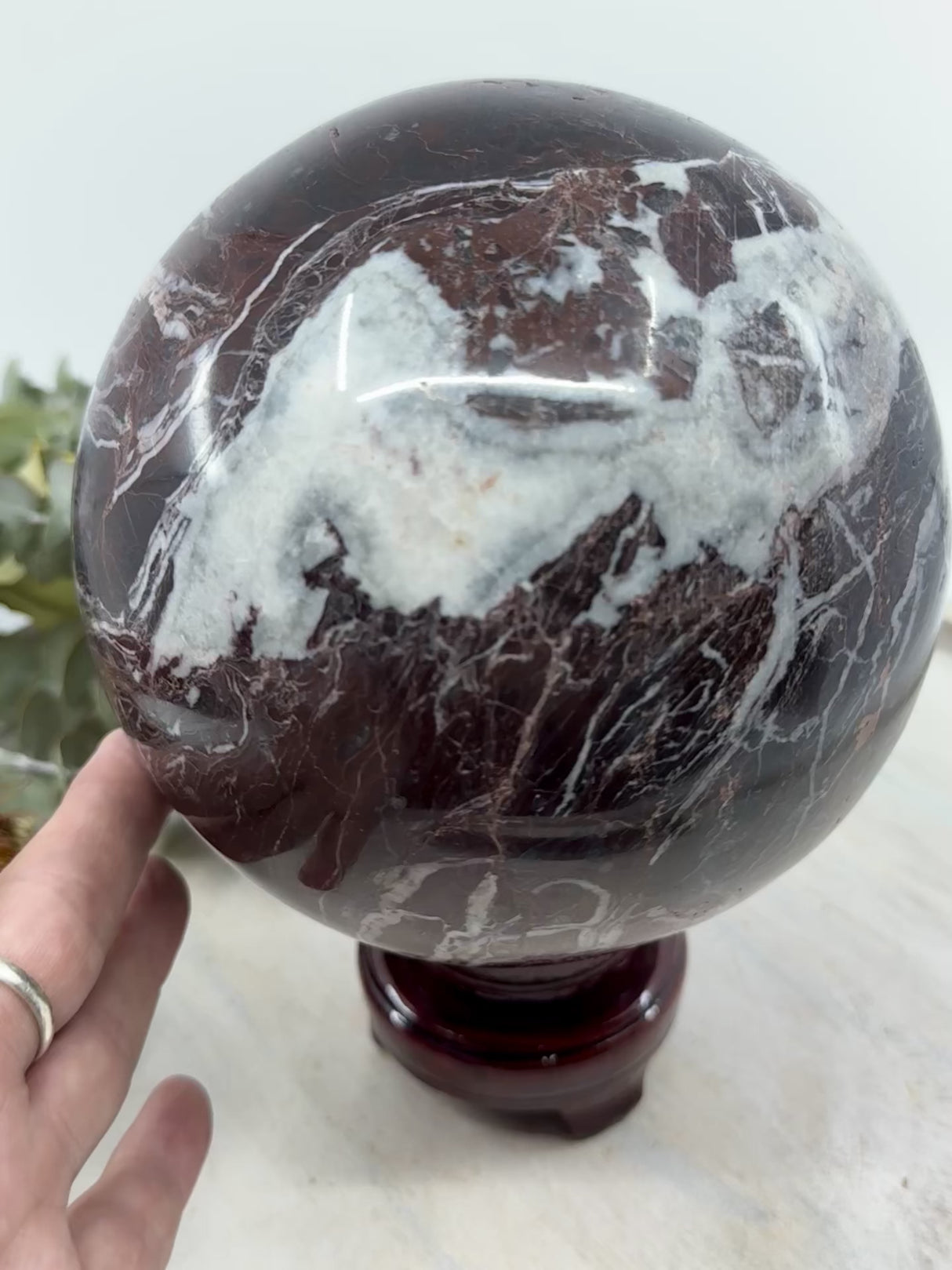 Red Onyx Sphere 4.866kg (14cm) – Stone of Strength, Courage & Grounded Energy