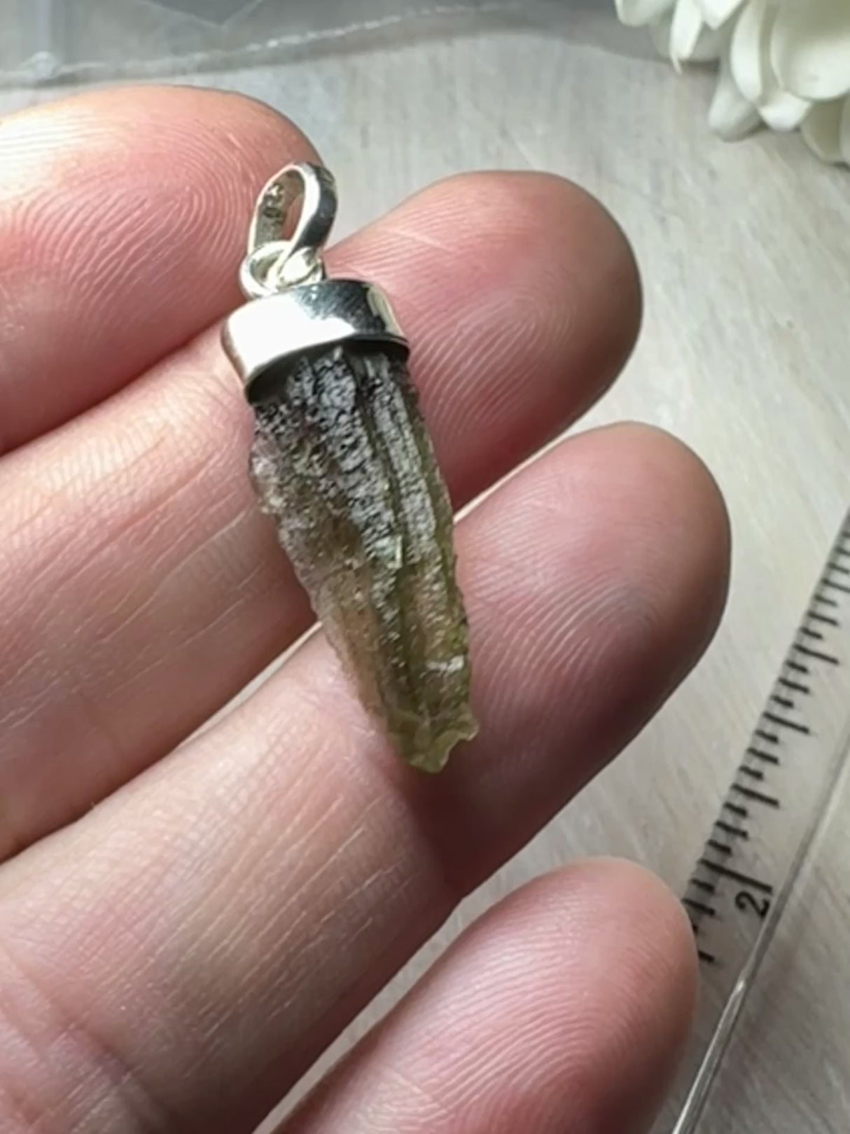 Moldavite Silver Pendant #3 1.66g- Transformation & Protection