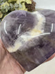 Chevron Amethyst Heart on Gold Stand 892g (13x11cm) – Stone of Harmony, Intuition & Divine Protection