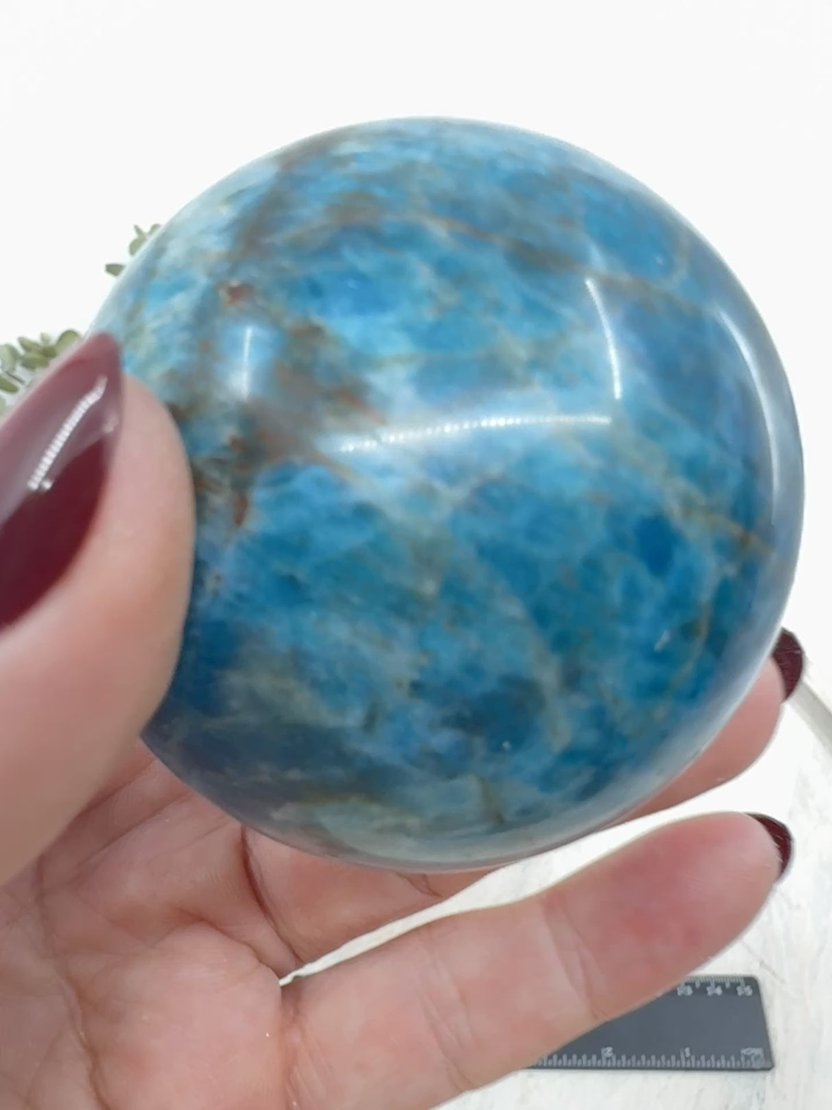 Blue Apatite Sphere 325g (6cm) – Stone of Manifestation, Clarity & Motivation