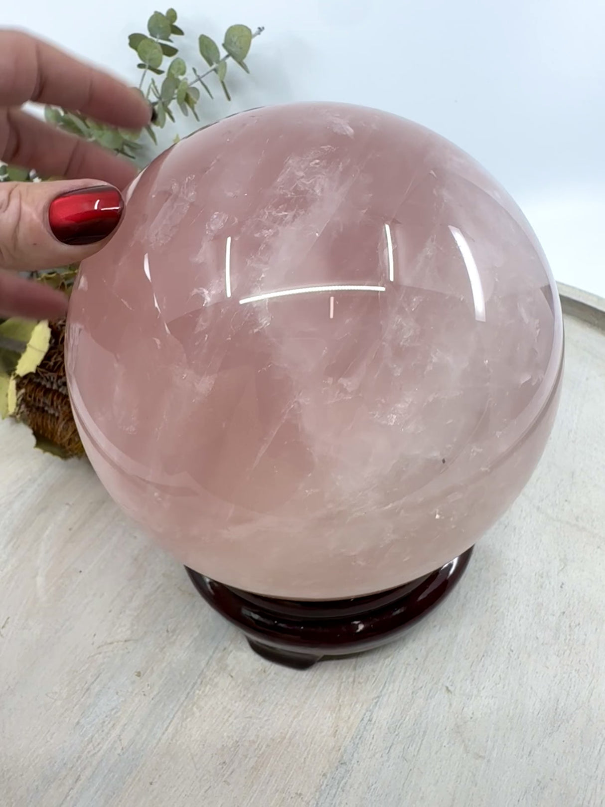 Rose Quartz Sphere 3.416kg (14cm) – Stone of Love, Healing & Divine Compassion