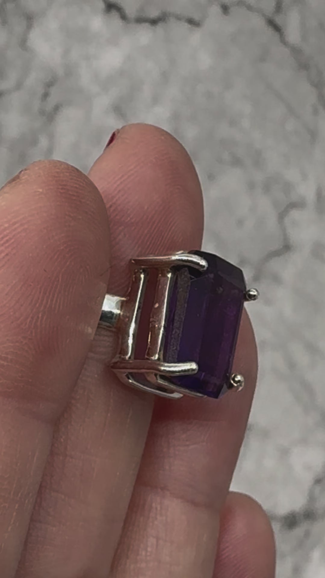 Amethyst Silver Ring Size 10 - "I am passionate and enthusiastic in all areas of my life."