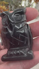 video of Black Obsidian Owl Carving 5 cm × 3.5 cm – glossy black crystal owl symbolising protection, grounding and truth, Inspired By 3 Australia.