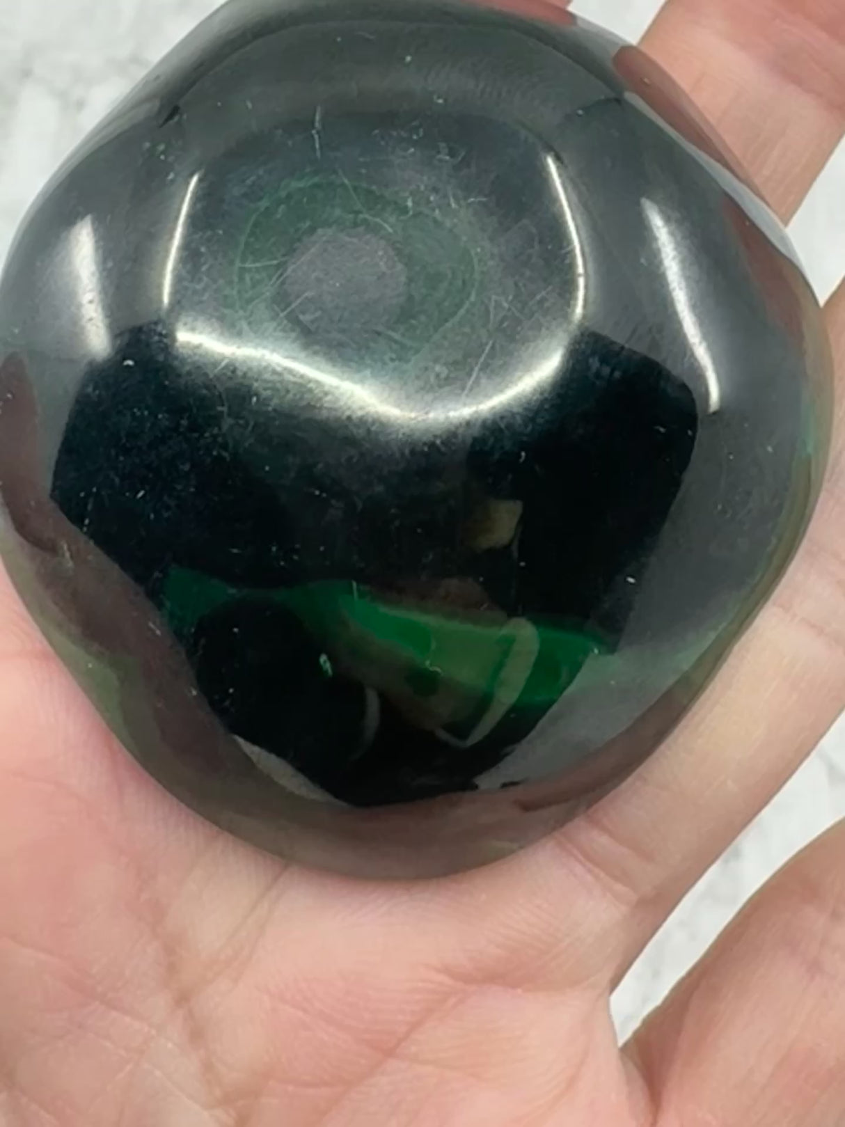 Malachite Polished Specimen 154g - "I choose to radiate love, kindness, and positive energy."