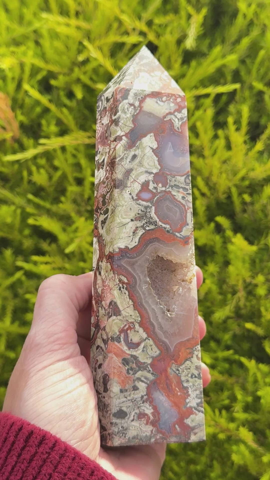 Money Agate Tower Australia | 568g | Wealth Activation Crystal