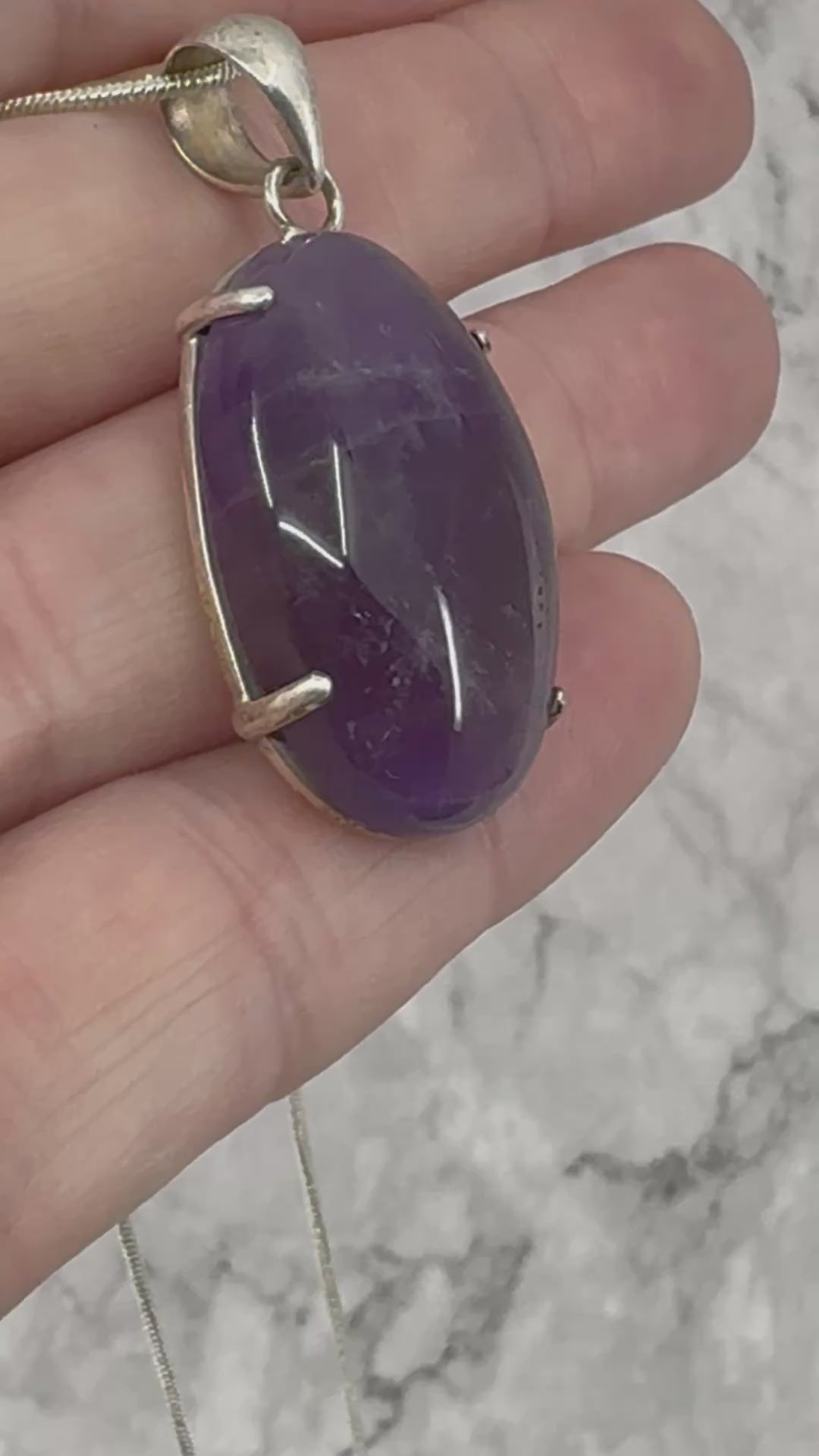 Amethyst Silver Pendant - “I trust my intuition and allow it to guide me each day”