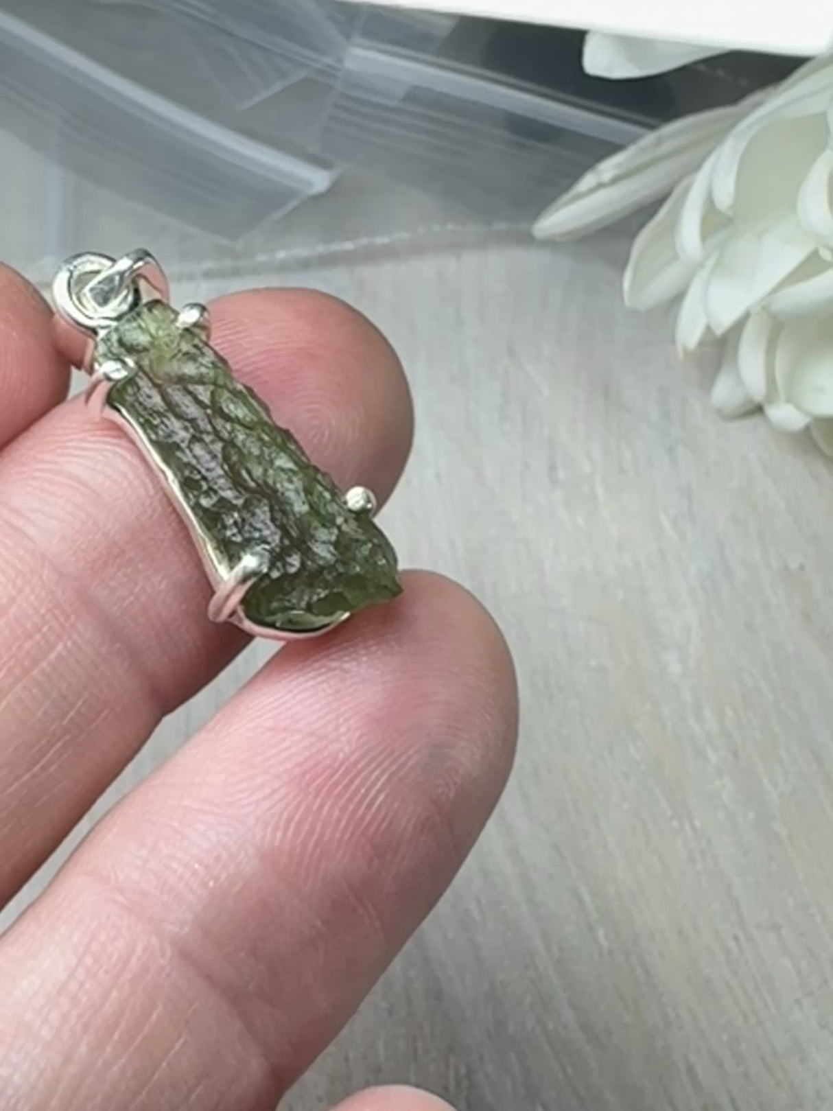 Moldavite Silver Pendant #5 2.14g- Transformation & Protection