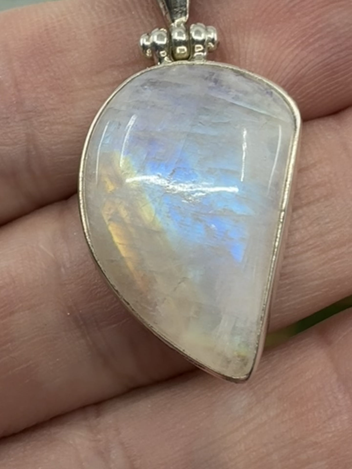 Moonstone Rainbow Silver Pendant - “My mind is open to new possibilities and opportunities”.