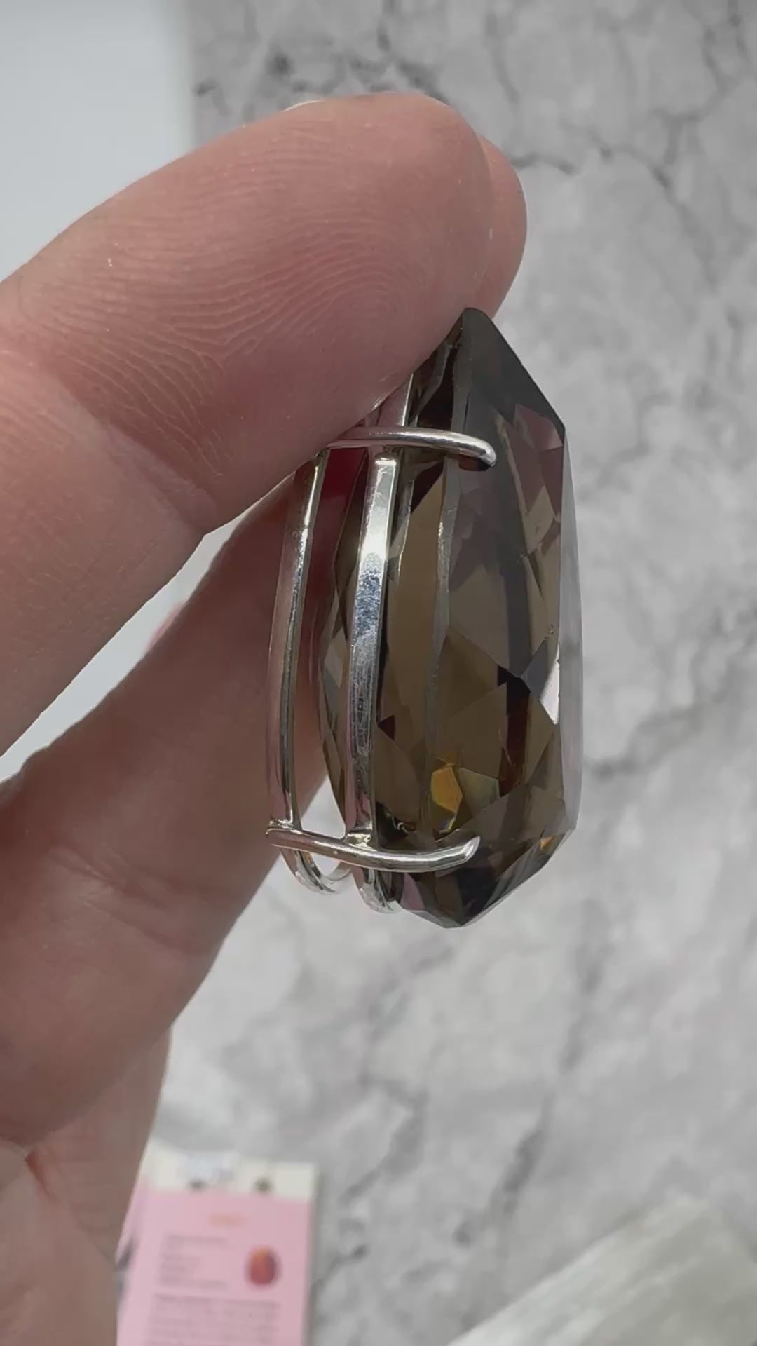 Smoky Quartz Large Silver Pendant - “My spirit is deeply grounded in the present moment”.
