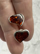 Amber Silver Heart Stud Earrings - "Healing light surrounds my mind, body, and soul."
