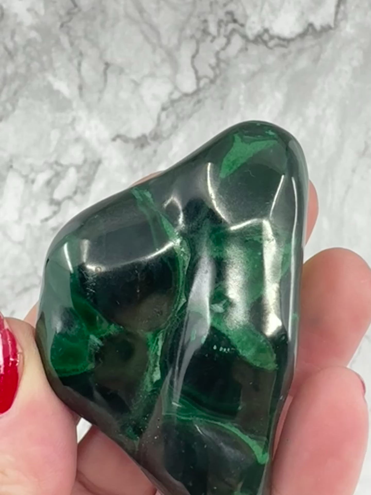 Malachite Polished Specimen 135g - "I choose to radiate love, kindness, and positive energy."
