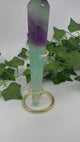 Rainbow Fluorite Wand 155g with Gold Stand – Beacon of Alignment, Insight and Divine Order