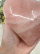 Large Rose Quartz Heart on Gold Stand 1.536kg (16x13cm) – Stone of Love, Healing & Compassion