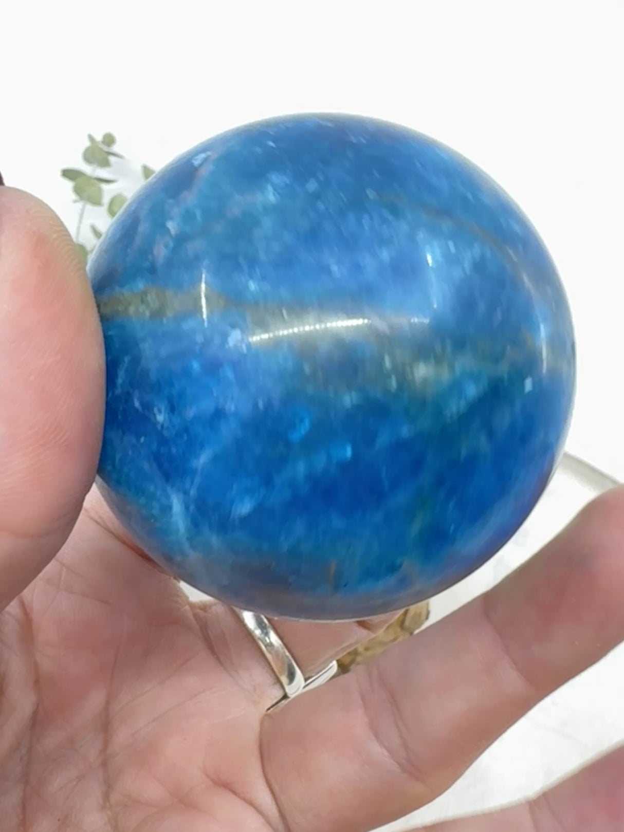 Blue Apatite Sphere 318g (6cm) – Stone of Inspiration, Clarity & Motivation